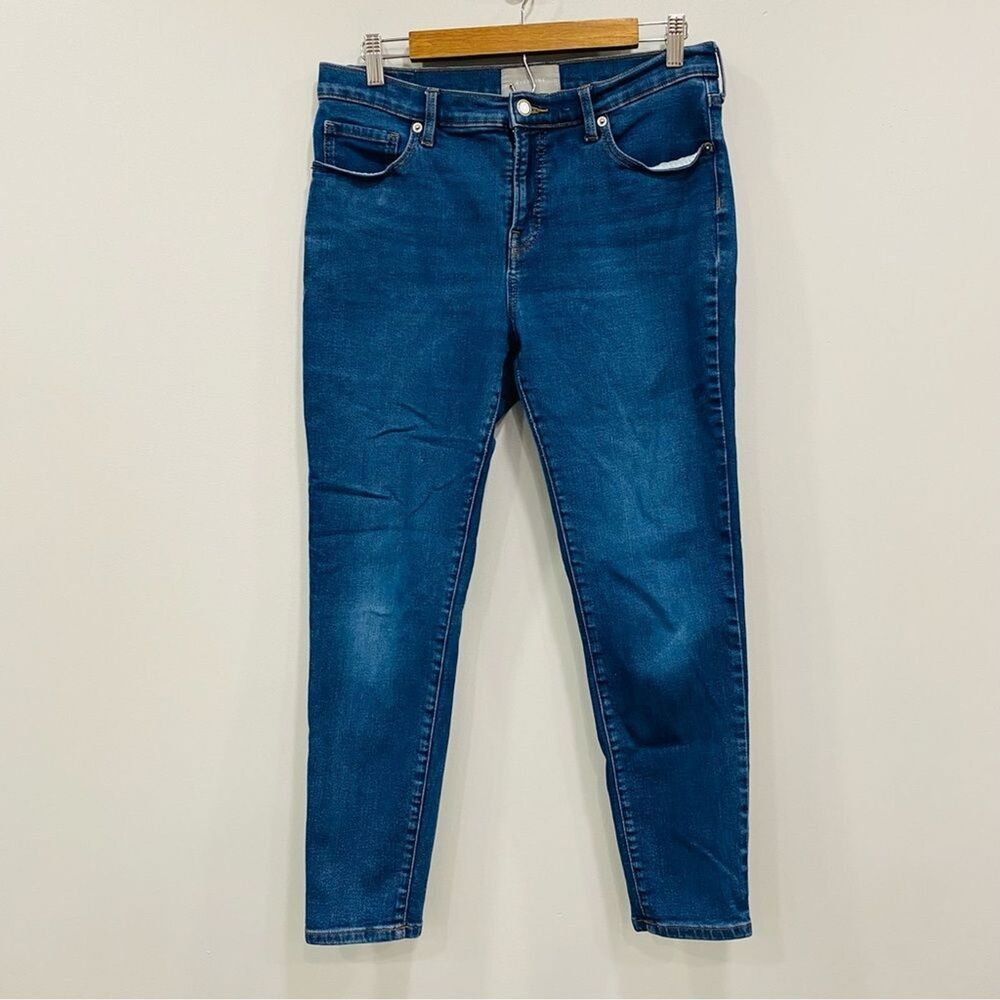 EVERLANE Women's 29 Blue Medium Wash Mid Rise Casual Skinny Ankle Jeans Stretch